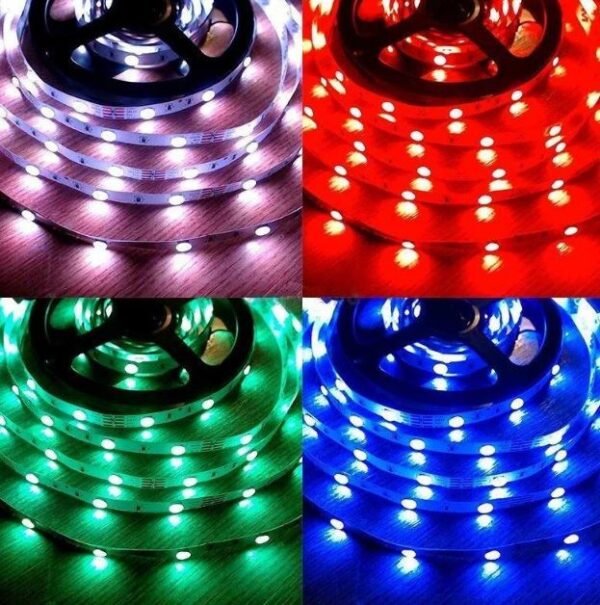 Багатокольорова світлодіодна стрічка LED 6060 RGB, Комплект стрічка + пульт + блок живлення - Зображення 4