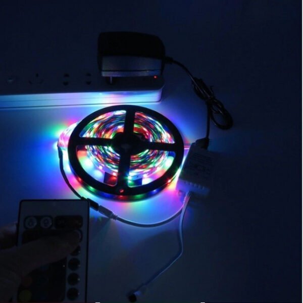 Багатокольорова світлодіодна стрічка LED 6060 RGB, Комплект стрічка + пульт + блок живлення - Зображення 3