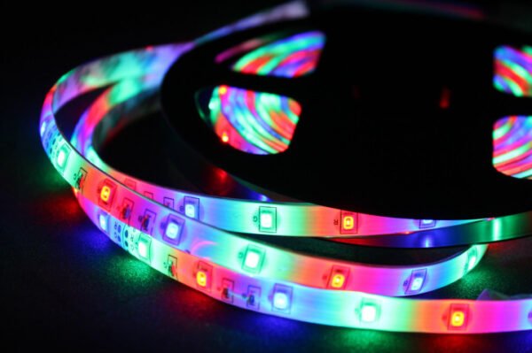 Багатокольорова світлодіодна стрічка LED 6060 RGB, Комплект стрічка + пульт + блок живлення - Зображення 6