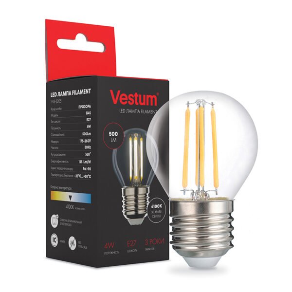 ЛАМПА LED VESTUM ФІЛАМЕНТ G45 Е27 4ВТ 220V 4100К