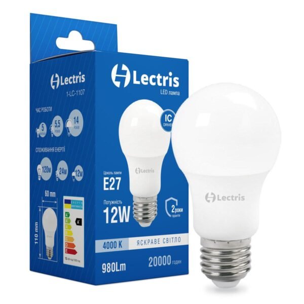 ЛАМПА LED LECTRIS 12W 4000K 220V E 27