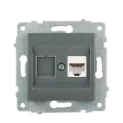 Механизм розетки компьютерной (CAT6) антрацит GRANO OVIVO