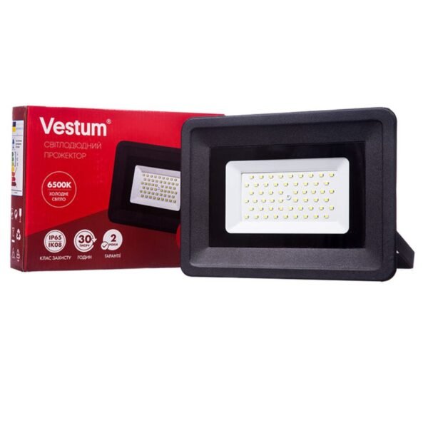 СВІТЛОДІОДНИЙ ПРОЖЕКТОР VESTUM 50W  6500K IP65