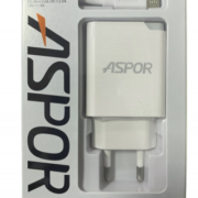 Мережевий зарядний адаптер Aspor Fast Charger 18 W QC 3.0 1Usb/3A