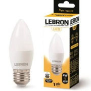 LED лампа 4W свічка Lebron L-С37 Е14 4100K 320Lm