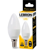 LED лампа 6W свічка Lebron L-С37 Е14 6500K 480Lm