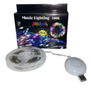 Гірлянда музична 100LED від USB 10 метрів SF-3 Теплий і SF-4 RGB