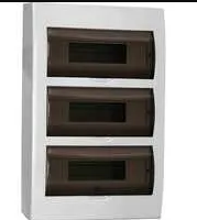 DE-PA Коробка під 36 автоматів (3-х рівневий), зі склом, для зовнішнього монтажу (біла)