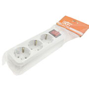 Колодка SVT Electric SVT-5823 3 гнізда з заземленням та кнопкою біла