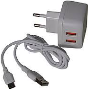 Адаптер для заряджання USB koni strong, білий+ шнур type - c