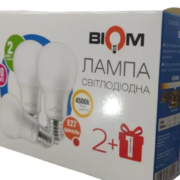 Світлодіодна лампа Biom A60 10W E27 4500К матова (упаковка 3 шт.)