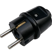 Вилка Світлоприлад YK-407P з заземленням каучук чорна