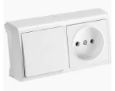Viko VERA горизонт. (накладний) блок розетка + вимикач білий