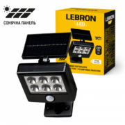 LED світильник LEBRON L-SL-48648AT, з датчиком руху, з сонячною панеллю, Li-Ion 500mAh