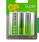 Батарейка GP Super Alkaline лужна D/LR20 1.5V велика  2шт блістер